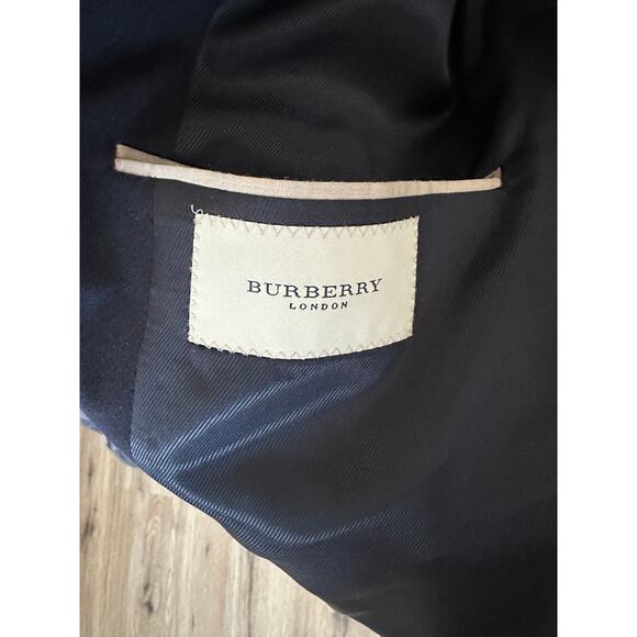 Burberry 100% Cashmere Black Bond Street 2-Button Blazer Jacket 40 Long - Picture 8 of 11